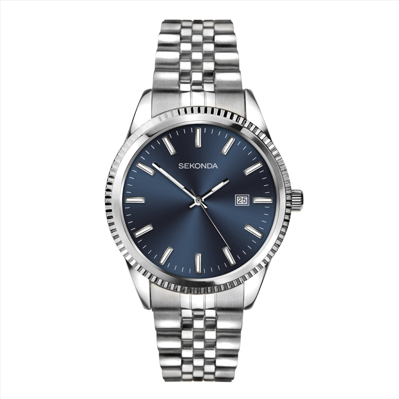 Sekonda King Navy Dial Silver Bracelet 40Mm