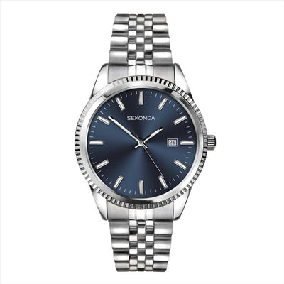 Sekonda King Navy Dial Silver Bracelet 40Mm
