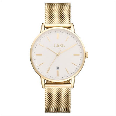 JAG Watch LAWRENCE White Dial IPG 38MM IPG Bracelet