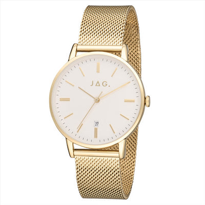 JAG Watch LAWRENCE White Dial IPG 38MM IPG Bracelet