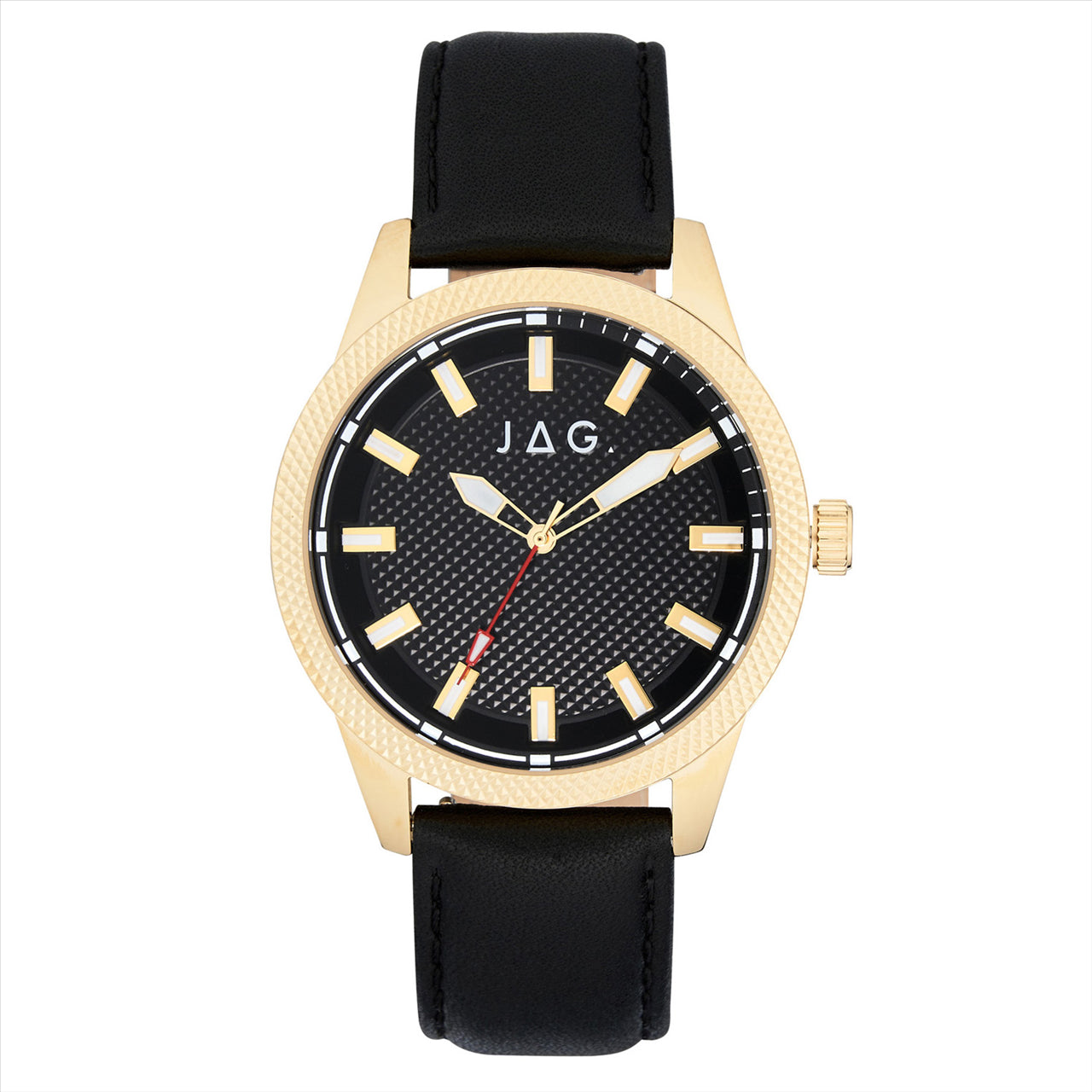 JAG Watch BELMONT Black dial IPG 45MM Black Strap