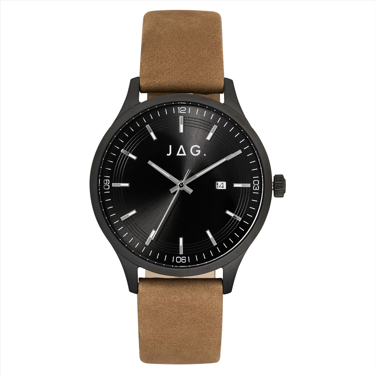 JAG Watch FITZROY Black Dial IPGUN 43MM Tan Strap