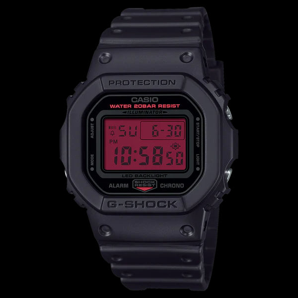 G Shock Digital Black&Bold,Black Resin Band 200M Wr