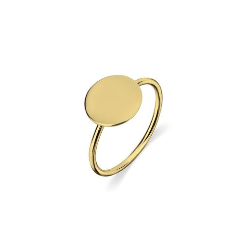 Silver, Gold Plated Ring Disc Ring