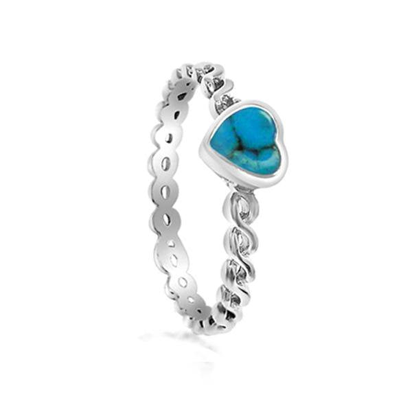 Sterling Silver Turquoise Heart Ring