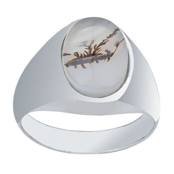 Sterling Silver Natural Agate Ring 10-(T-1/2)