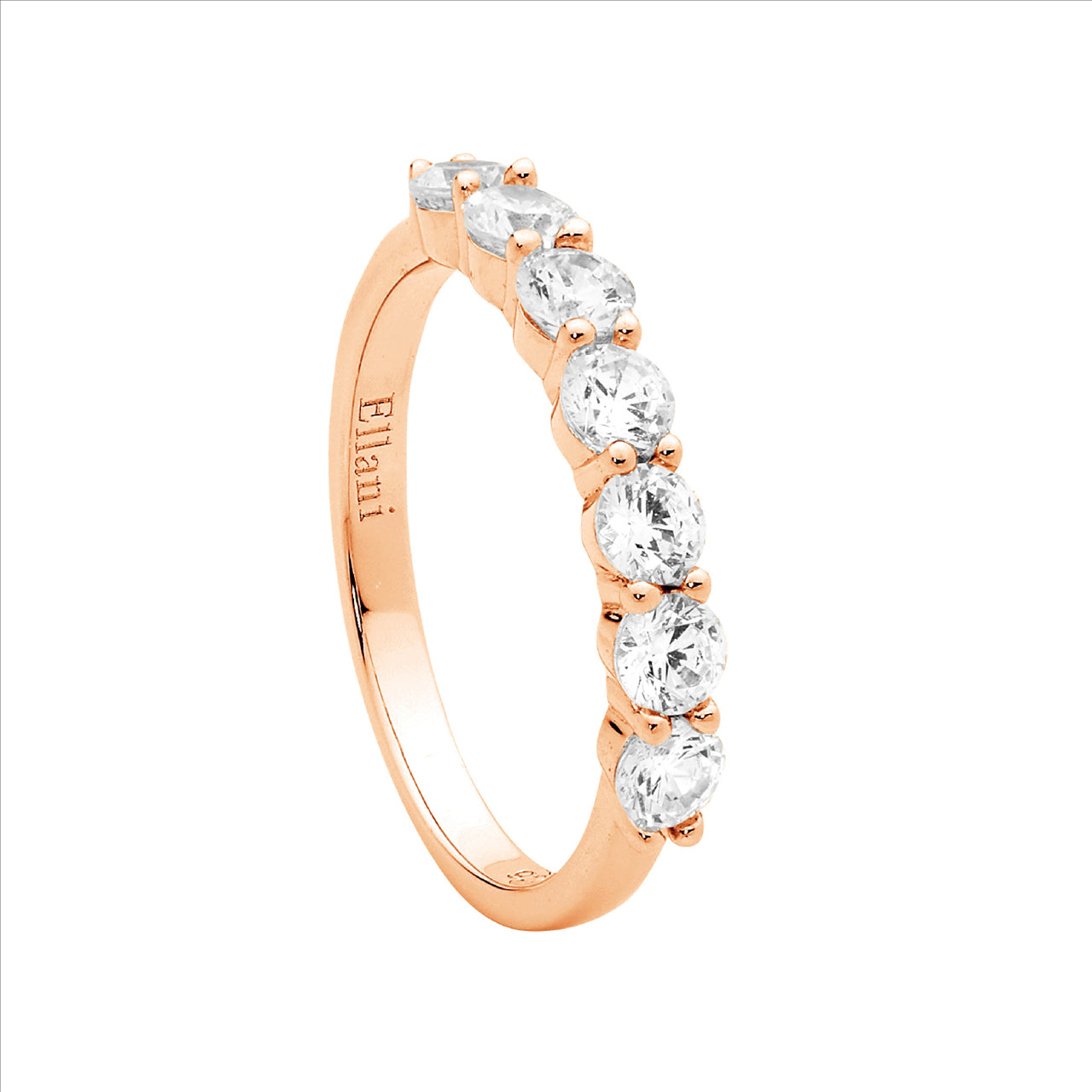 Rose Gold Plated Ring With 7X3.5Mm Clear Cubic Zirconia Stones