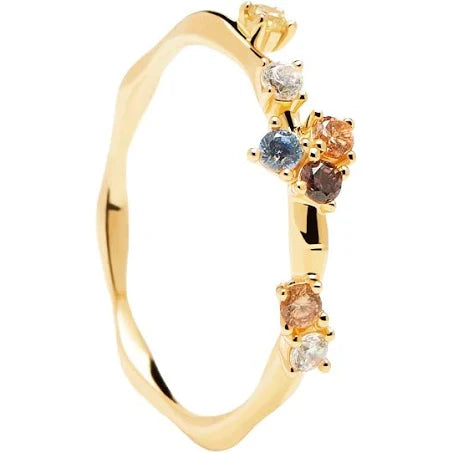 Pdpaola Five Five 18Ct Gold Plated Ring
