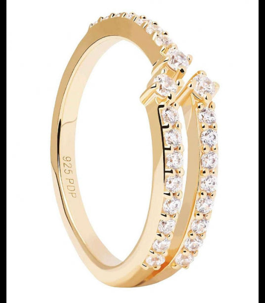 Pdpaola Sosi 18Ct Gold Plated Cubic Zirconia Ring