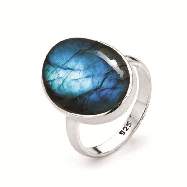 Sterling Silver Oval Labradorite Ring