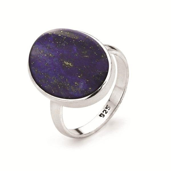Sterling Silver Oval Lapis Ring