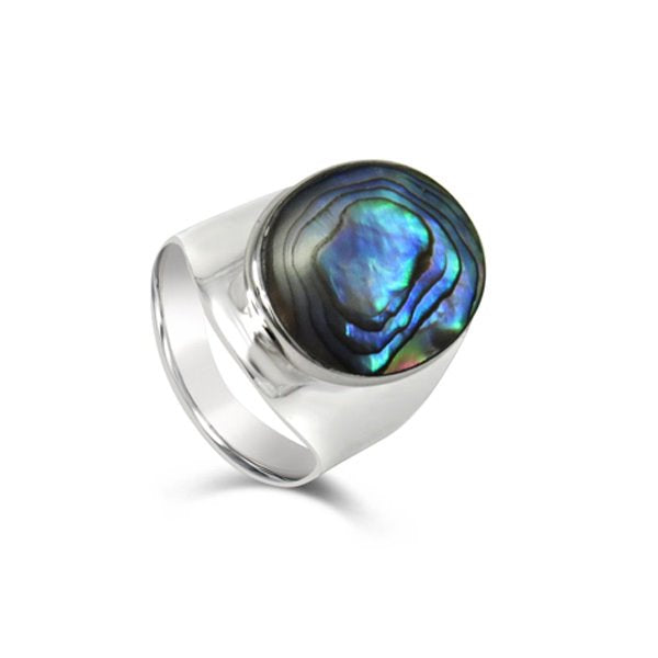 Stones & Silver Sterling Silver Paua Shell Ring | PALMERSTON JEWELLERS ...