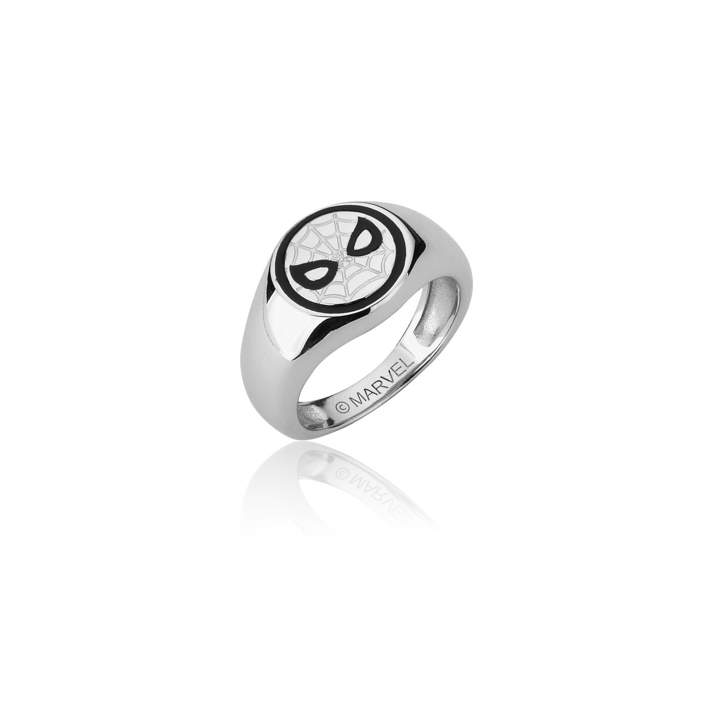 Disney Couture Sterling Silver Spiderman Signet Ring Size 10