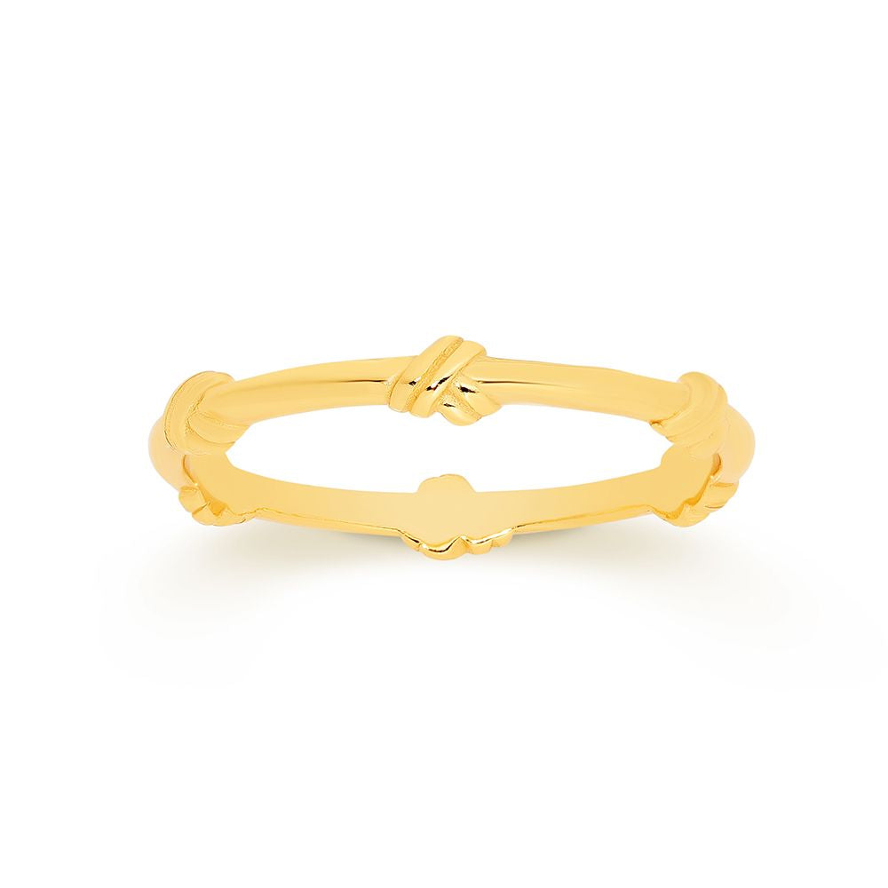 Sterling Silver Gold Plated Thin Band Ring With A Twist Details Xmas 2024 0508