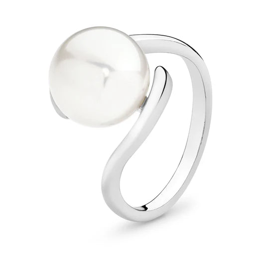 S/S White 10-11Mm Button Fwp Ring