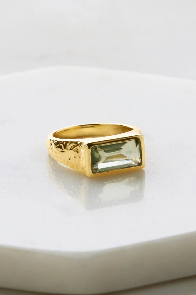 Zafino Annabelle Ring Sz7 Gold/Green Amethyst