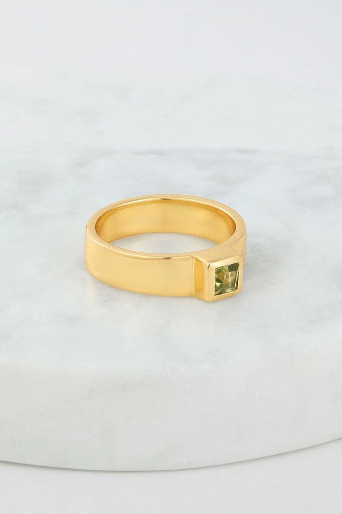 Zafino Montana Ring Gold/ Peridot Sz8