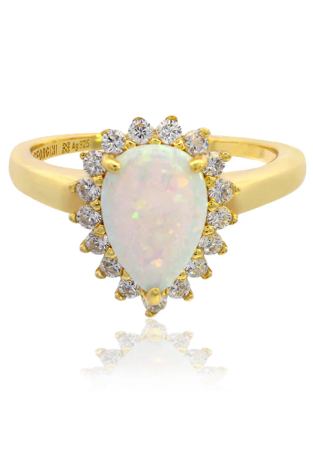 Opal Glow Rozelle White Created Opal Ring Ygp-Sz7