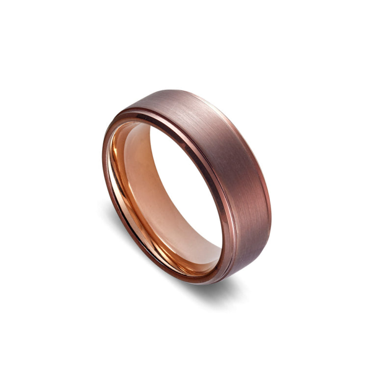 Blaze Tungsten Men's Gun& Rose Gold Plated Ring