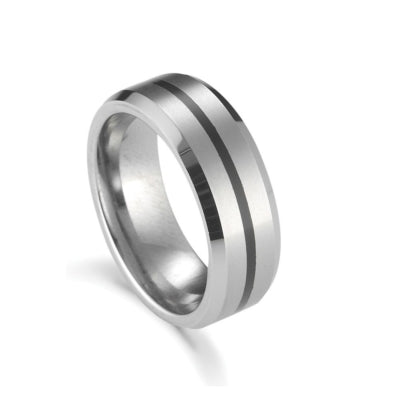 Blaze Tungsten Men's Matte & Polished Ring,Size 11
