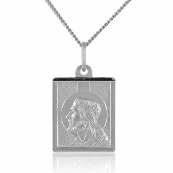 Sterling Silver Rodium Plated Jesus Religious Pendant