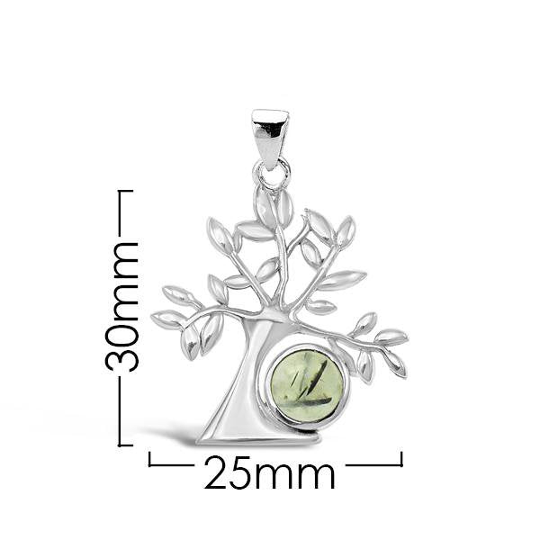 Sterling Silver Prehnite Tree Of Life Pendant
