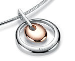 Sterling Silver Rose Gold Plated Round Pendant