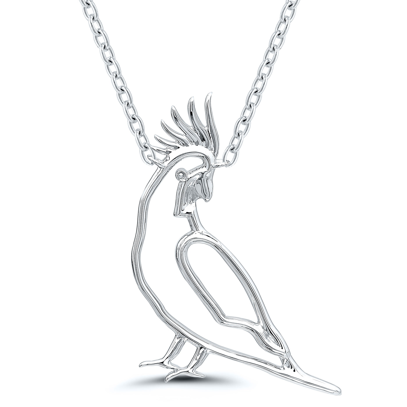 Sterling Silver Rodioum Plated Memento Cockatoo Neclace