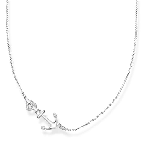 Thomas Sabo Cubic Zirconia Silver Anchor Necklet