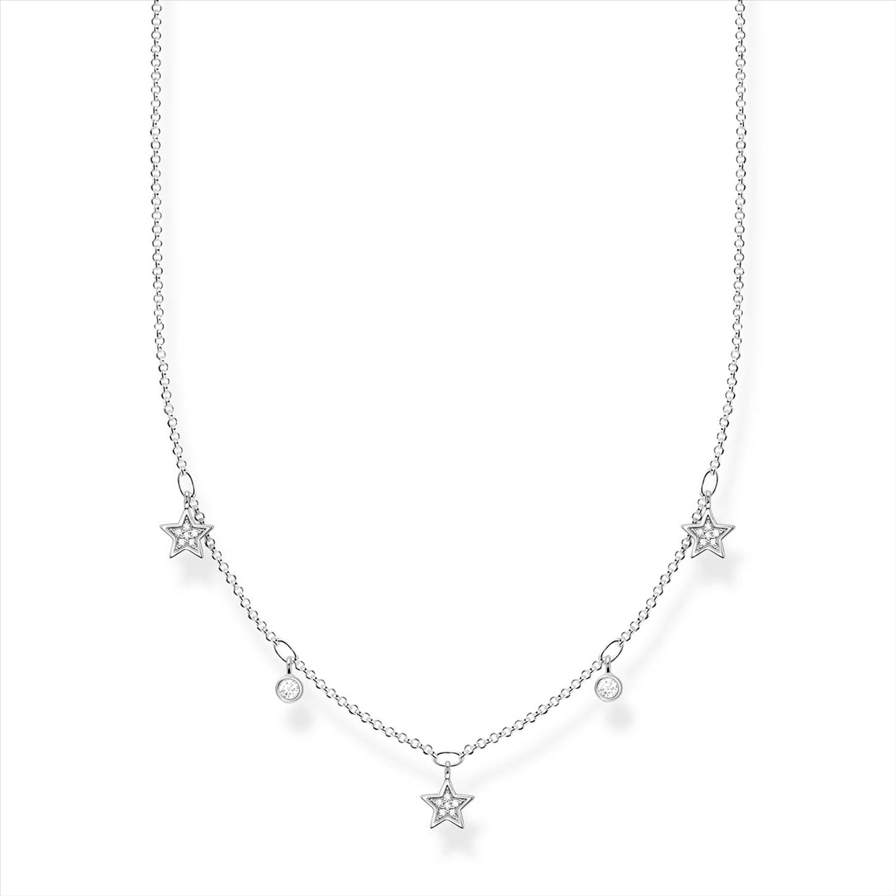 Thomas Sabo Silver Star &Moon Cubic Zirconia Necklace