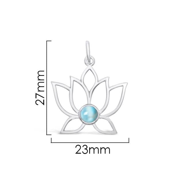Sterling Silver Turquoise Lotus Pendant