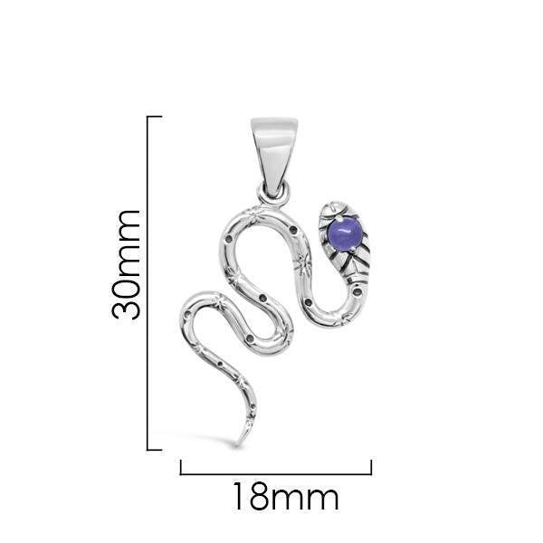 Sterling Silver Amethyst Snake Pendant