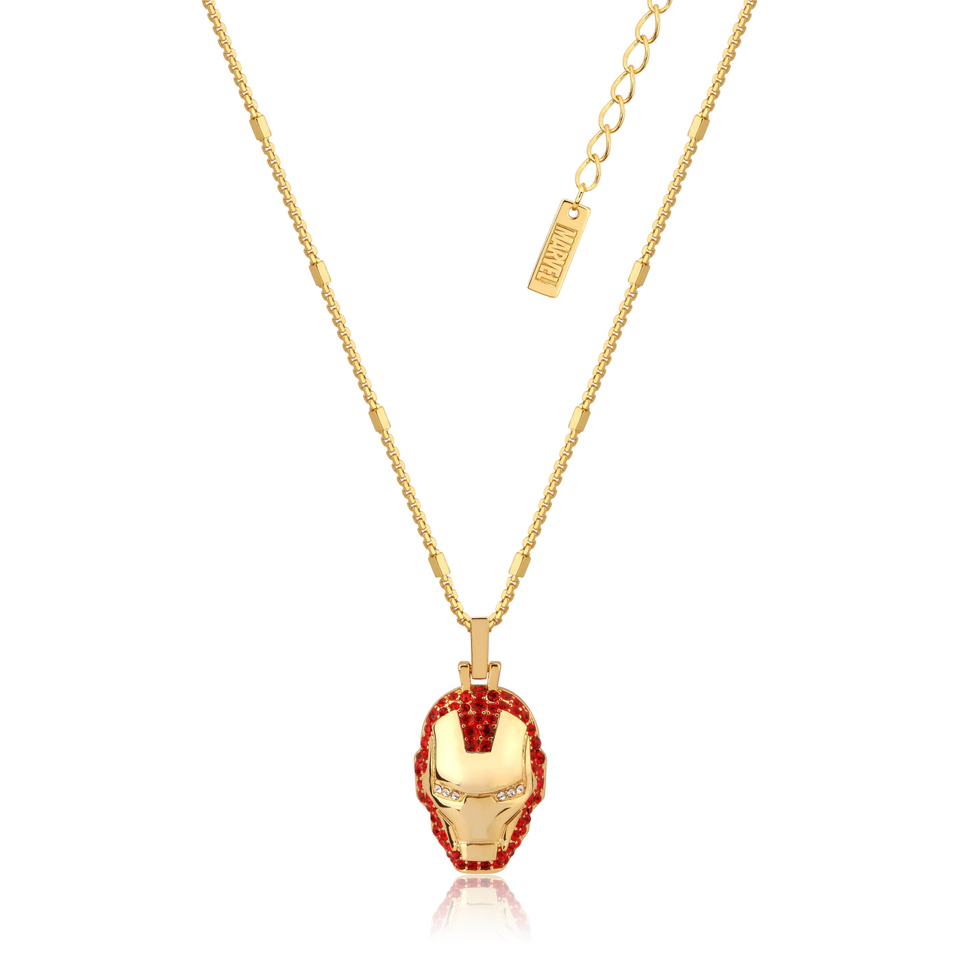 Disney Couture Yellow Gold Plated Iron Man Crystal Necklace