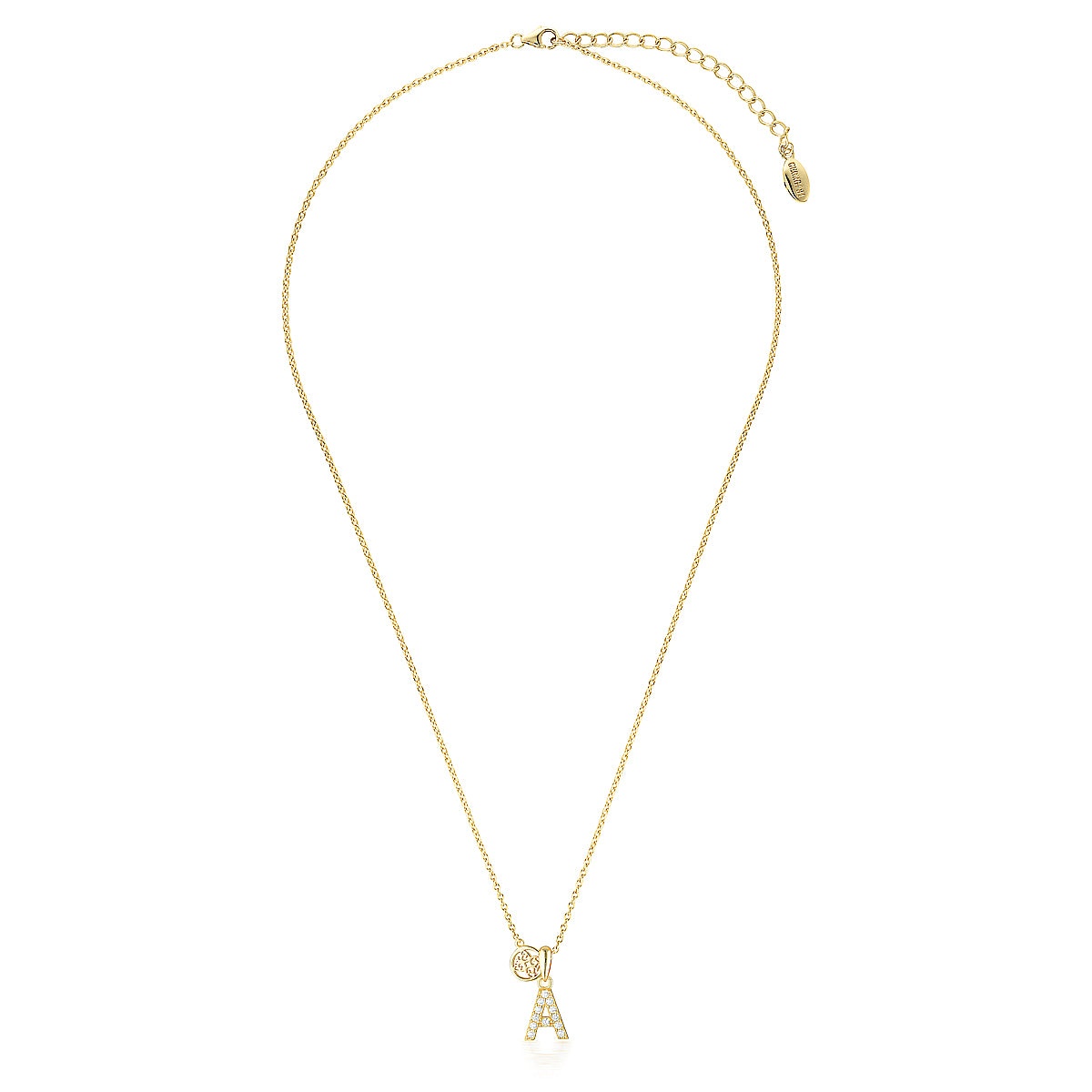 Georgini Gold Plated Silver Cubic Zirconia Letter A Pendant