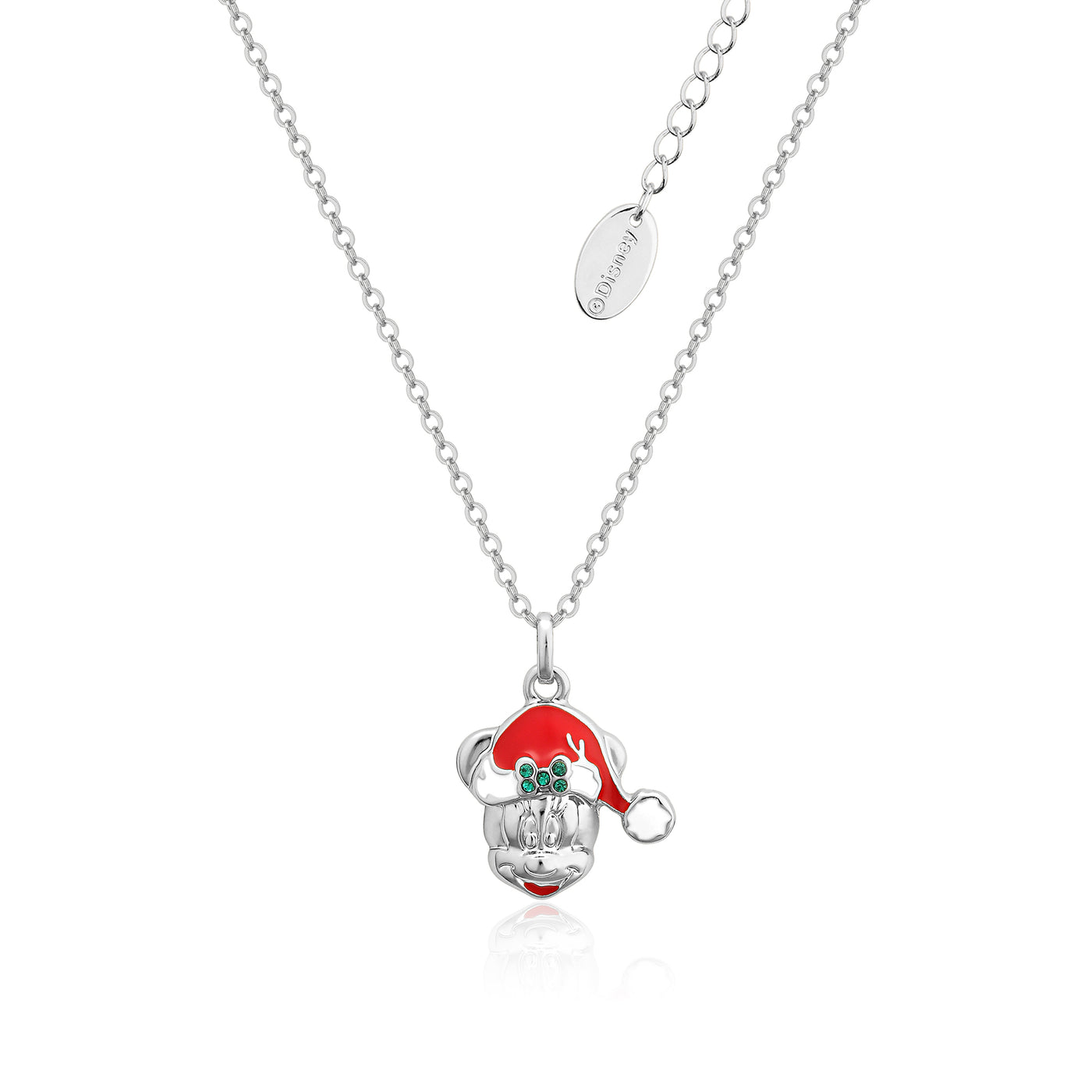 Disney Couture White Gold Plated Holiday Minnie Necklace