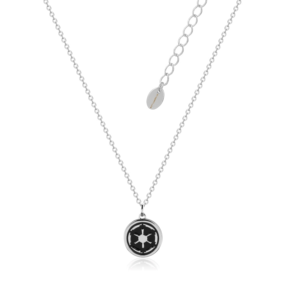 Disney Couture White Gold Plated Star Wars Medallion Necklace