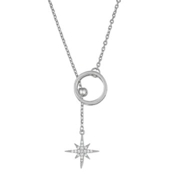 Sterling Silver /Rp Falling Cubic Zirconia Star Neclace
