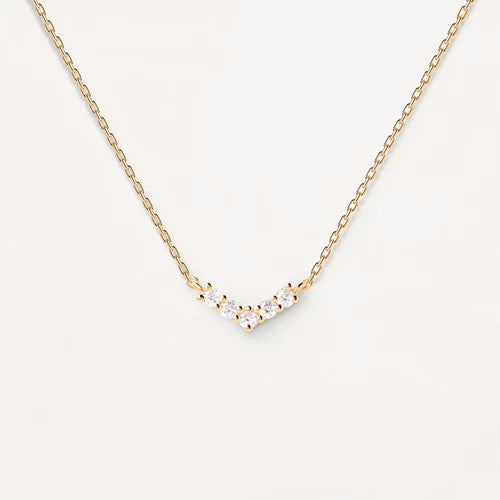 Pd Paola Mini Crown 18Ct Gold Plated Cubic Zirconia Necklace