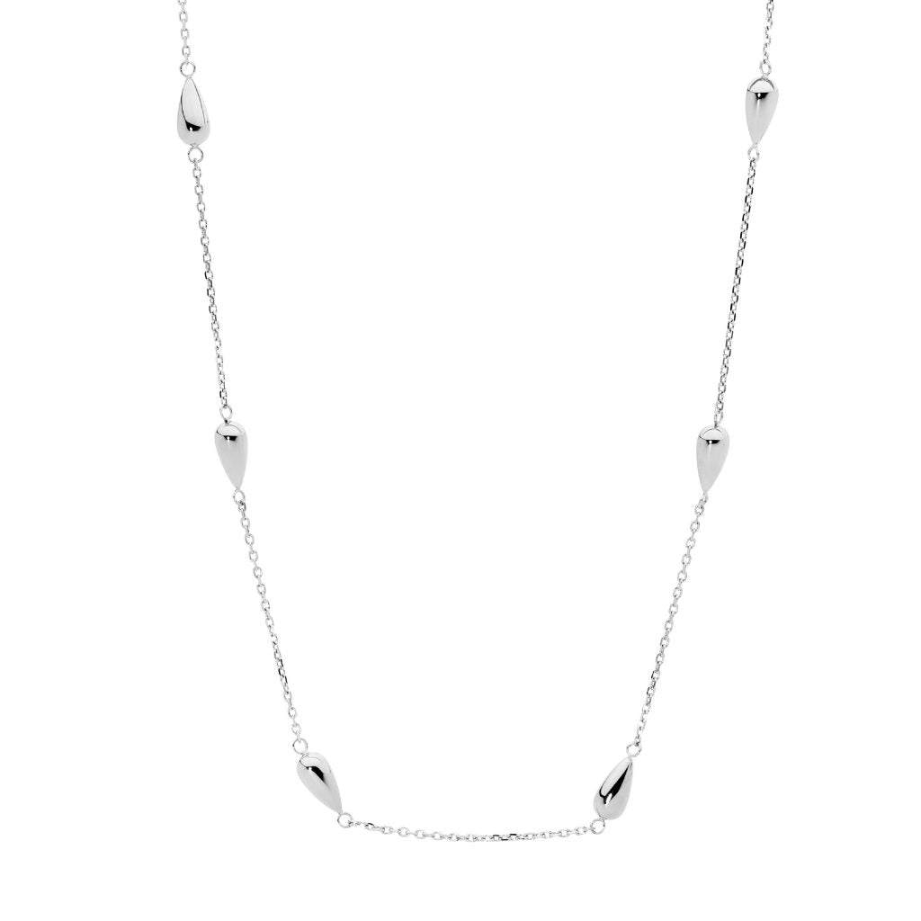 Stainless Steel Necklace 40+5Cm W/ Tear Drops