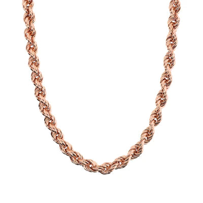 Bronzalure Purezza 18Ct Rose Gold Plated Rope Twist N/L 45+3Cm