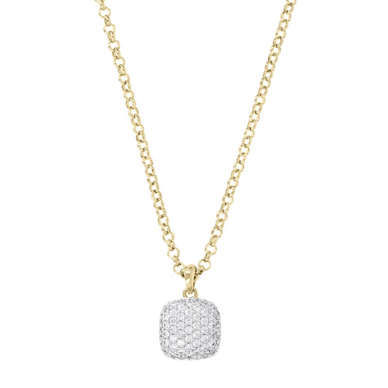 GOLDEN CZ SQUARE NECKLACE 41cm