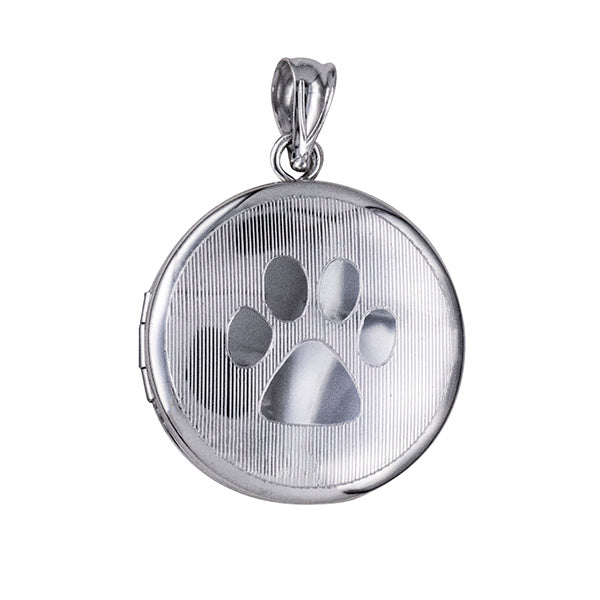Silver 20Mm 'Paw Print' Memorial Locket