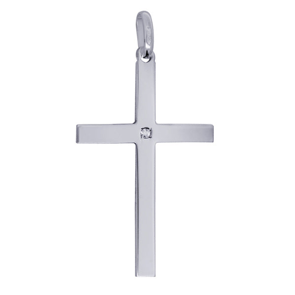 Sterling Silver Large Cz Cross