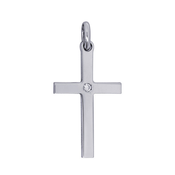 Sterling Silver Medium Cz Cross