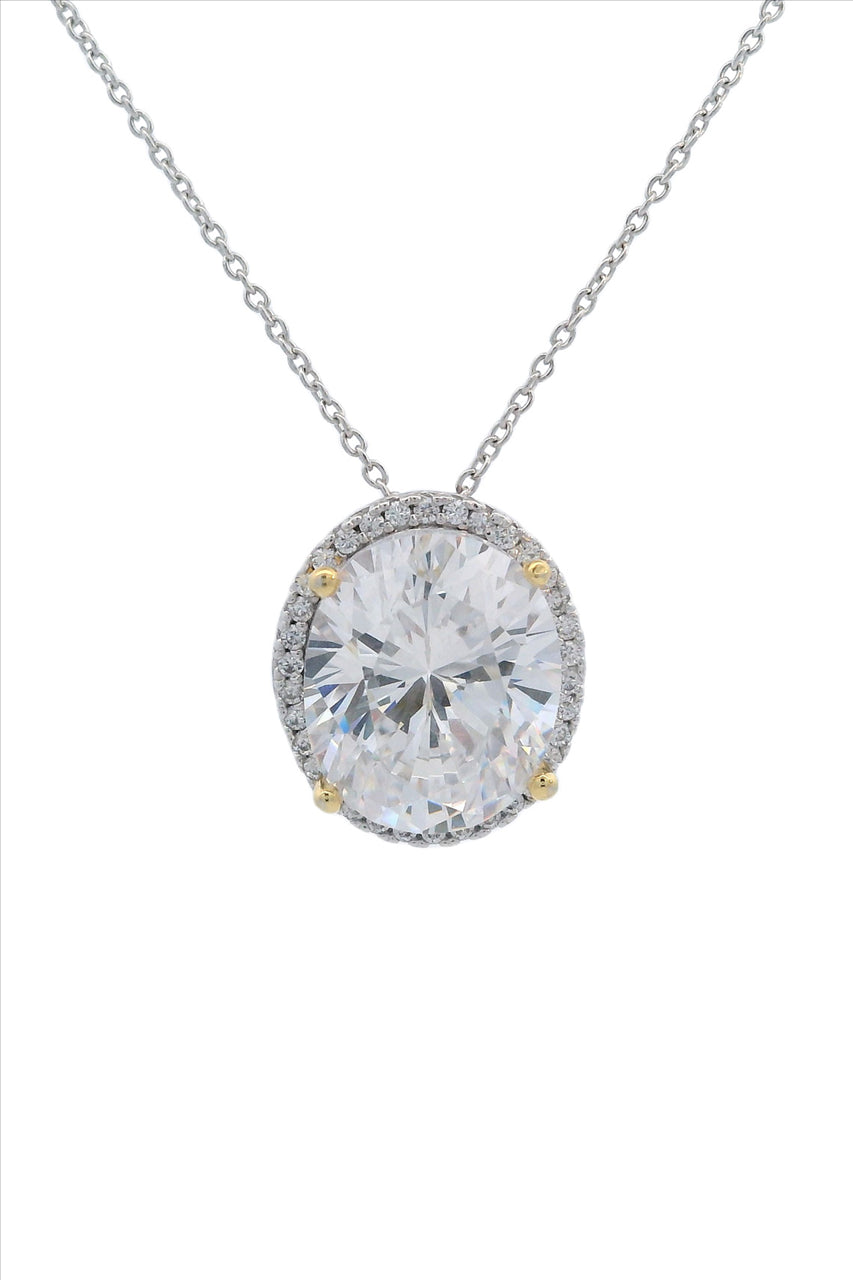 Georgini Mid.Vel.Selene Tw-Tone Moonlight Oval Pendant