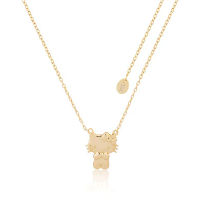 Sterling Silver 925 Hello Kitty Necklace Yellow Gold Plated