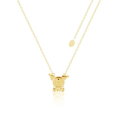 Sterling Silver 925 Kuromi Necklace Yellow Gold Plated