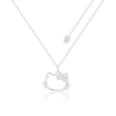 Sterling Silver 925 Hello Kitty Outline Necklace