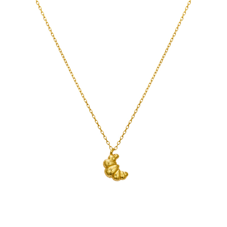 Sterling Silver Petite Croissant Charm Necklace