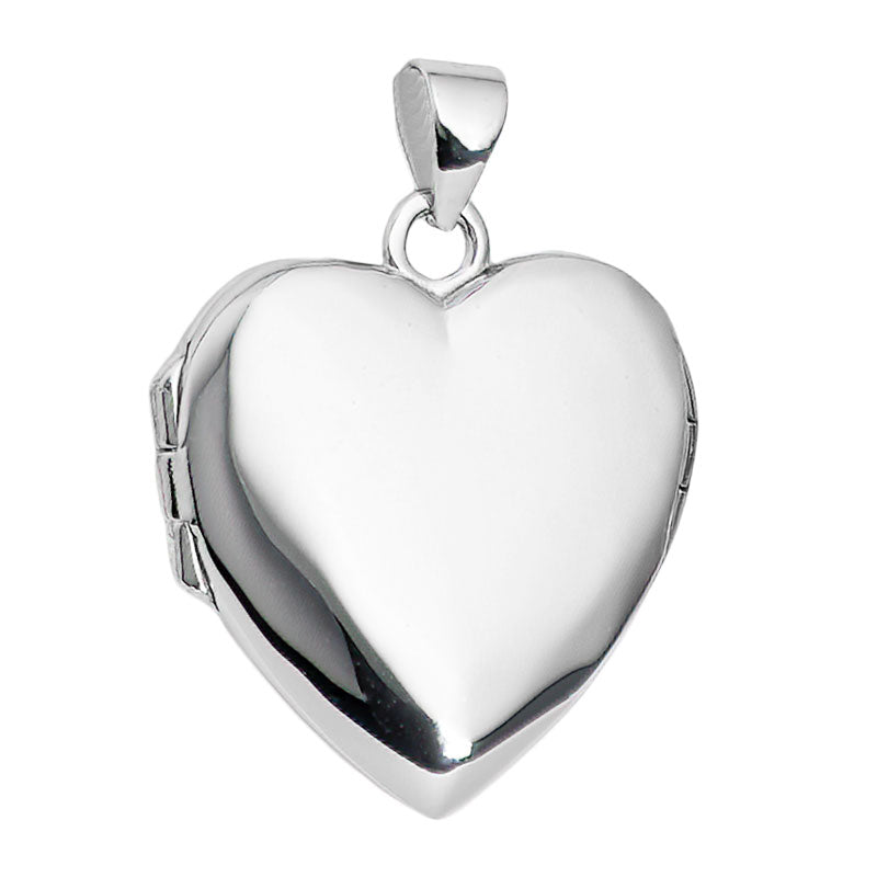 Silver Rhodium Plated Engravable Heart Locket For Ashes,Flowers